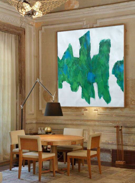 Hand Painted Extra Large Abstract Painting,Oversized Contemporary Art,Big Art Canvas,White,Blue,Green.etc